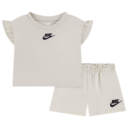Girls' Infant - Nike Baby French Terry Shorts Set - Light Orewood Brown/Tan