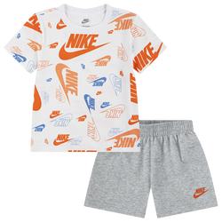 Boys' Toddler - Nike Lightweight AOP Fitted Shorts Set - Light Smoke Heather/White