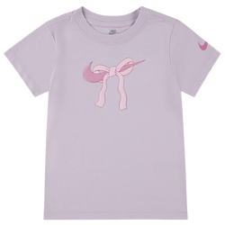 Girls' Preschool - Nike Swoosh Ribbon Short Sleeve T-Shirt - Doll/White