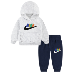 Boys' Infant - Nike Club Chenille Pullover Hoodie and Joggers - Grey/Midnight Navy