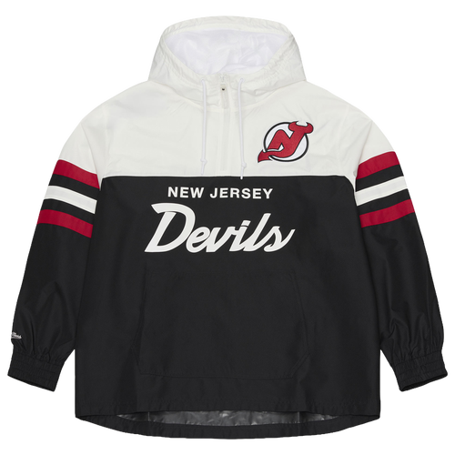 Mitchell & Ness Mens New Jersey Devils Devils Head Coach Lightweight Windbreaker - - Black