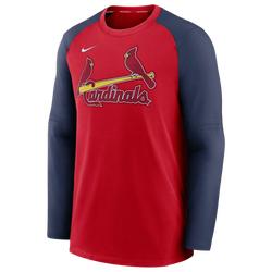 Men's - Nike Cardinals Authentic Pregame Raglan Sweatshirt - Red/Navy
