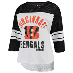 Women's - G-III Bengals 4HER First Team 3/4 Sleeve Mesh T-Shirt - White