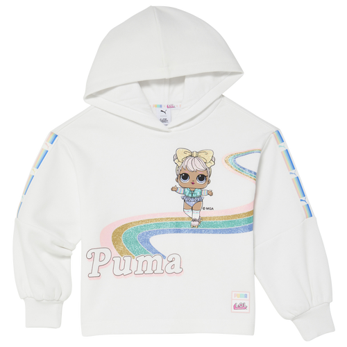 GIRLS - PUMA LOL Dawn Fleece Hoodie - White/Multi