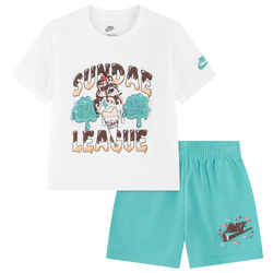 Boys' Infant - Nike NSW Sundae League Short Set - Bleached Turquoise/White