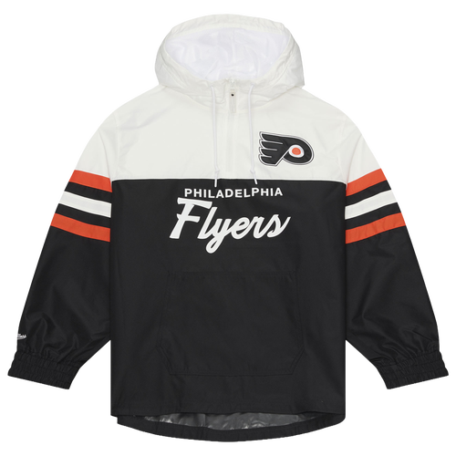 Mitchell & Ness Mens Philadelphia Flyers Flyers Head Coach Lightweight Anorak Windbreaker - - Black