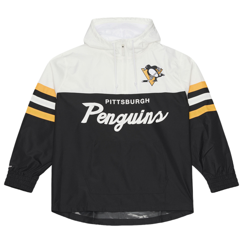 Mitchell & Ness Mens Pittsburgh Penguins Penguins Head Coach Lightweight Windbreaker - - Black