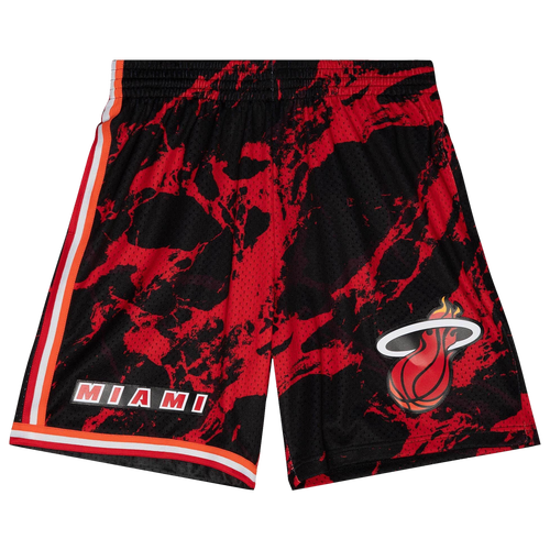 

Mitchell & Ness Mens Miami Heat Mitchell & Ness Heat Marble Short - Mens Black Size XXL