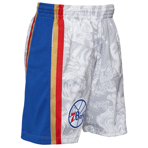 

Mitchell & Ness Mens Philadelphia 76ers Mitchell & Ness 76ers CNY Shorts - Mens White/Gold Size XL