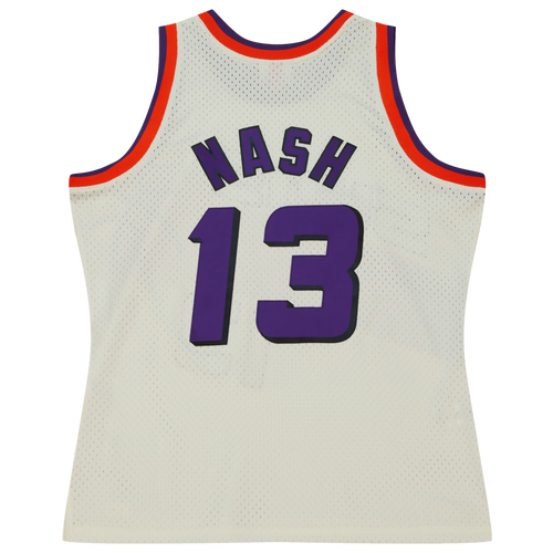 Mens Steve Nash Mitchell & Ness Suns Cream Jersey Off White/White/White