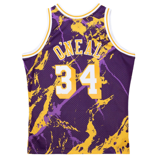 

Mitchell & Ness Mens Shaquille O'neal Mitchell & Ness Lakers Marble Jersey - Mens Purple Size M