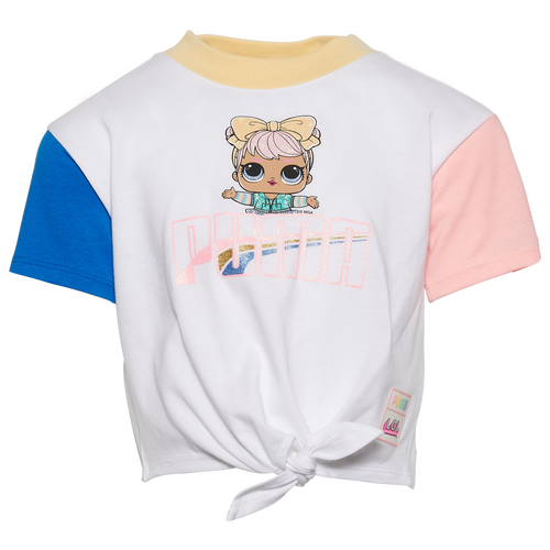 

PUMA Girls PUMA LOL Dawn Tie Knot T-Shirt - Girls' Preschool White/Multi Size 4