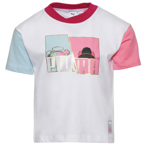 

PUMA Girls PUMA LOL S&S Colorblock T-Shirt - Girls' Preschool White/Multi Size 6