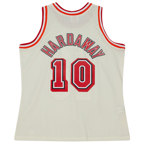 

Mitchell & Ness Mens Tim Hardaway Mitchell & Ness Heat Cream Jersey - Mens Off White/White/White Size S