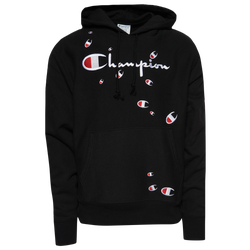 Men's - Champion Reverse Weave Fall Hoodie - Black/White