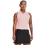 Under Armour Zinger Point S/L Golf Polo - Women's White/Pink Sands/Metallic Silver