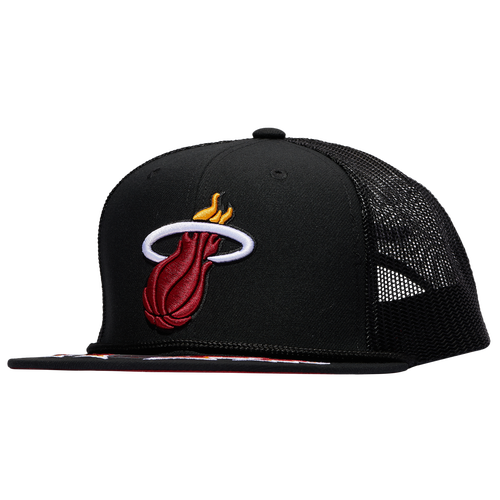 

Mitchell & Ness Mens Miami Heat Mitchell & Ness Heat Recharge Trucker Hat - Mens Black/Black Size One Size