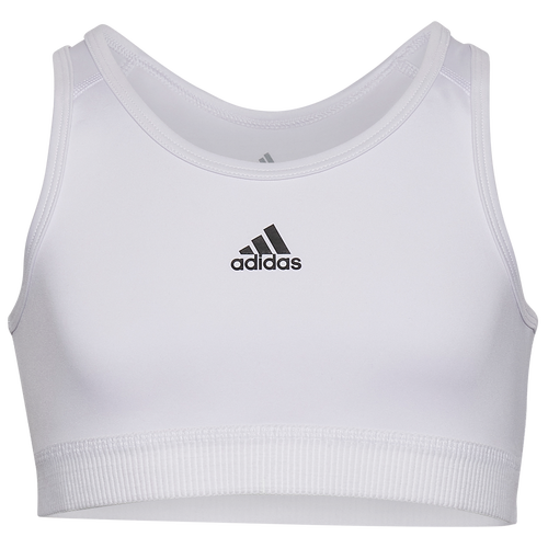 

Girls adidas adidas Techfit Bra - Girls' Grade School White/Black Size L