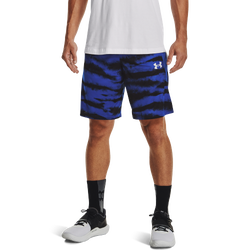 Men's - Under Armour Baseline 10" Printed Shorts - Royal/White