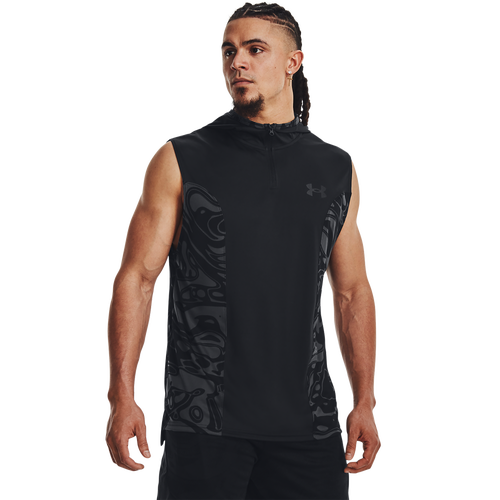 

Under Armour Mens Under Armour Baseline Tank Hoodie - Mens Black Size L