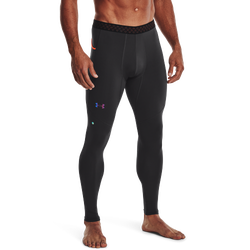 Men's - Under Armour Smartfoam Rush Leggings - Jet Gray/Blaze Orange/Black