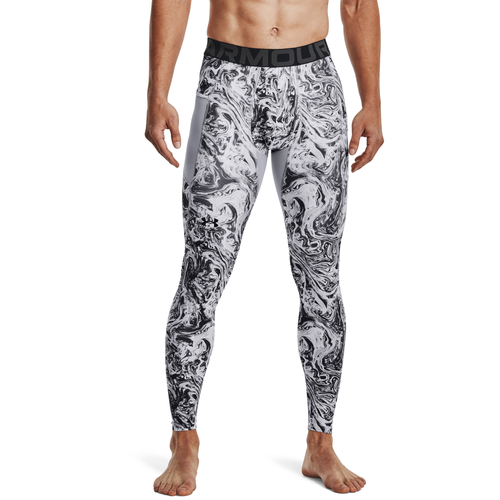 

Under Armour Mens Under Armour Heatgear Armour Printed Compression Tights - Mens Grey/Black Size M
