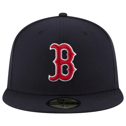 Shop New Era Boston Red Sox  Red Sox 59fifty Authentic Cap In Navy/red