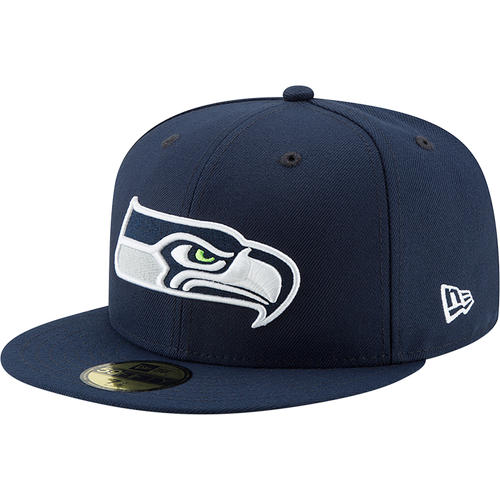 

New Era Mens Seattle Seahawks New Era Seahawks 5950 T/C Fitted Cap - Mens Navy/White Size 7