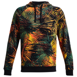 Men's - Under Armour Rival Fleece Sport Palm P/O Hoodie - Gold/White
