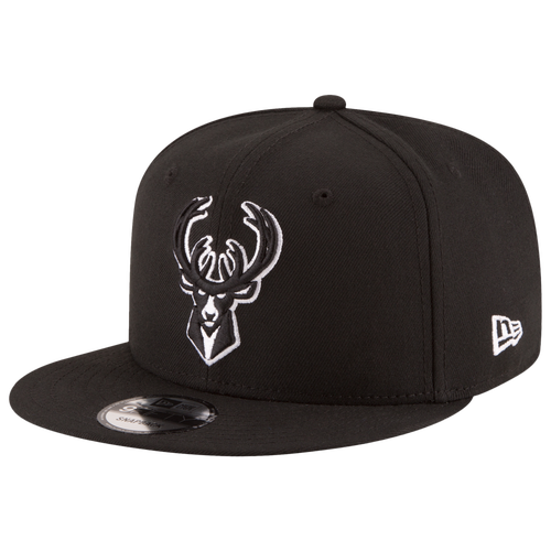 

New Era Mens Milwaukee Bucks New Era Bucks Bow Snapback - Mens Black/White Size One Size