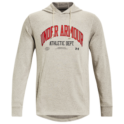 Men's - Under Armour Rival Terry Athletic Dept Pullover Hoodie - Stone/Black