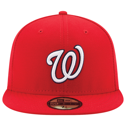 Shop New Era Washington Nationals  Nationals 59fifty Authentic Cap In Red/navy