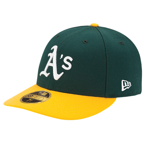 Shop New Era Mens Oakland Athletics  Athletics 59fifty Authentic Lp Cap In Green/yellow/white