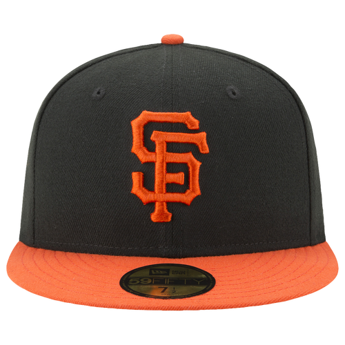 New Era Giants 59Fifty Authentic Cap - New Era White/Orange Black