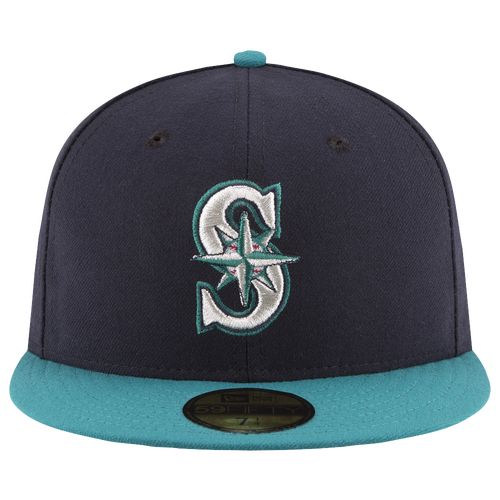 Shop New Era Seattle Mariners  Mariners 59fifty Authentic Cap In Navy/teal