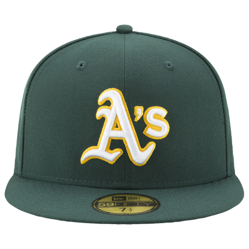 New Era Oakland Athletics  Athletics 59fifty Authentic Cap In Green/yellow