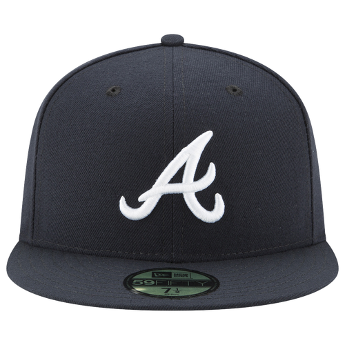 New Era Men's Atlanta Braves 59Fifty Road Navy Authentic Hat