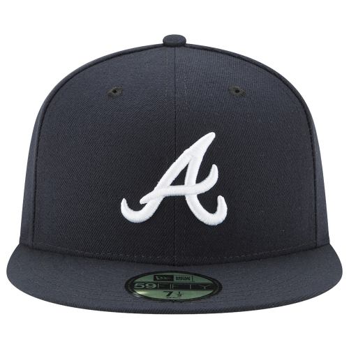 Shop New Era Atlanta Braves  Braves 59fifty Authentic Cap In Navy