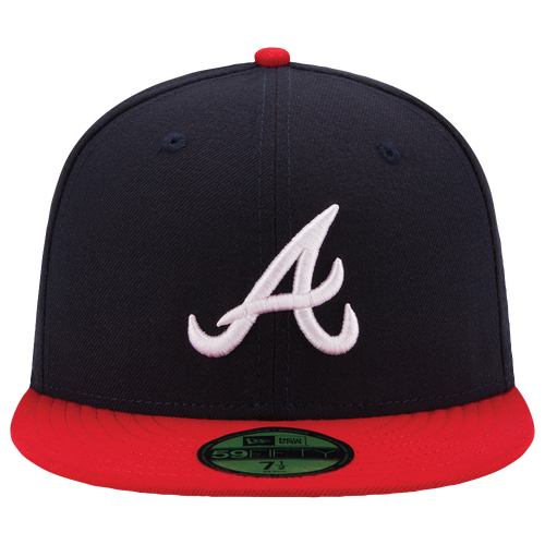 Shop New Era Atlanta Braves  Braves 59fifty Authentic Cap In Navy/red