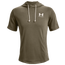 Under Armour Rival Terry Short Sleeve Hoodie - Men's Tent/Onxy White