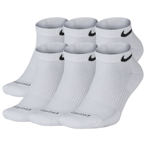 

Nike Mens Nike 6 Pack Dri-FIT Plus Low Cut Socks - Mens White/Black Size M