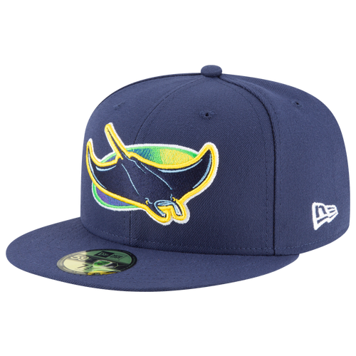 Shop New Era Tampa Bay Rays  Rays 59fifty Authentic Cap In Blue/multi