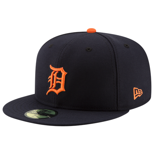 New Era Men's Detroit Tigers 59Fifty Road Navy Authentic Hat