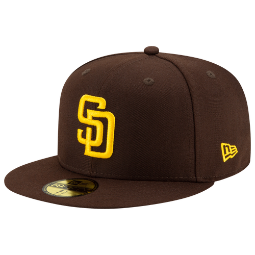 Shop New Era Padres 59fifty Authentic Cap In Brown/gold