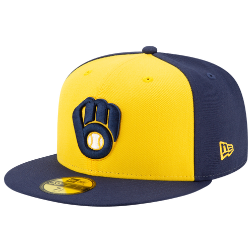 Shop New Era Milwaukee Brewers  Brewers 59fifty Authentic Cap In Gold/royal