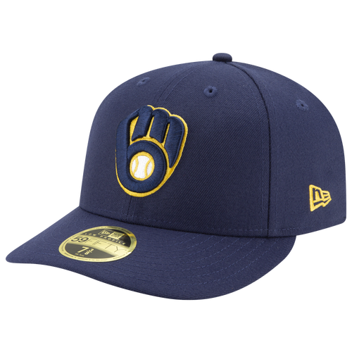 

New Era Mens Milwaukee Brewers New Era Brewers 59Fifty Authentic Collection Cap - Mens Navy/Navy Size 7
