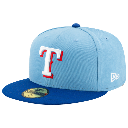 Shop New Era Texas Rangers  Rangers 59fifty Authentic Cap In Baby Blue/royal/white