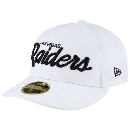 Men's New Era Black Las Vegas Raiders Omaha Script Low Profile 59FIFTY Fitted Hat