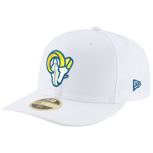 Shop New Era Mens  Rams 59fifty Low Profile Fitted Hat In White
