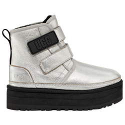 Girls' Grade School - UGG Neumel Platform Leather - Silver Metallic